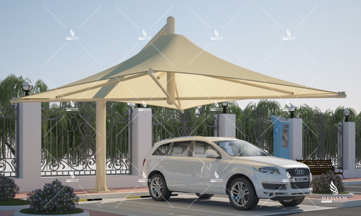 CONICAL UMBRELLA CAR PARKING SHADE ALBASSAM Tents & Structural