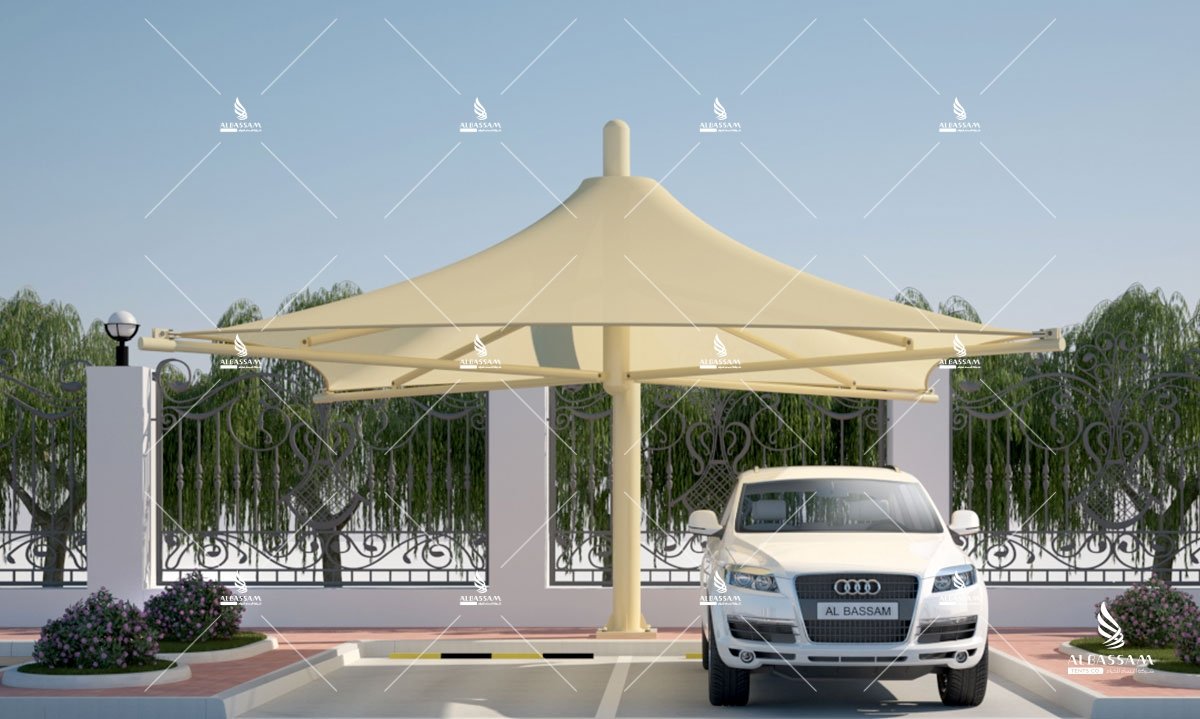CONICAL UMBRELLA CAR PARKING SHADE ALBASSAM Tents & Structural