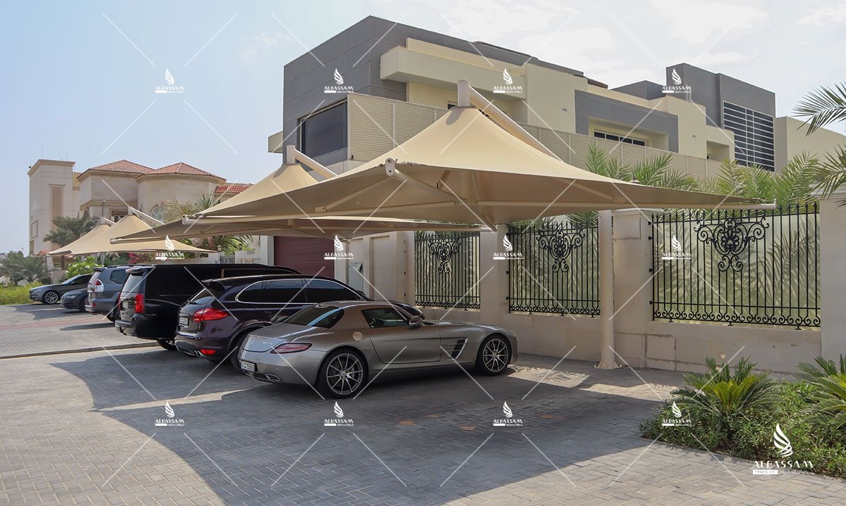 CONICAL UMBRELLA CAR PARKING SHADE ALBASSAM Tents & Structural